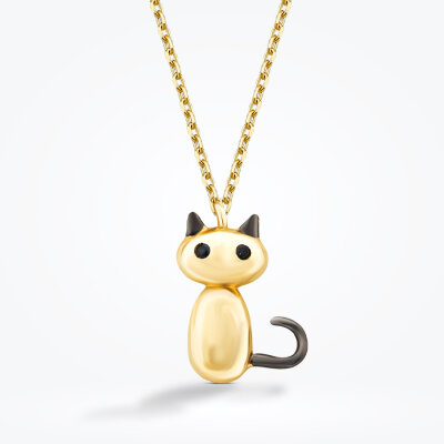 Altın Kuyruklu Kedi Kolye - 1
