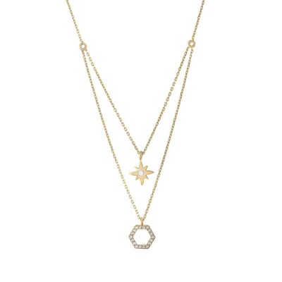 Altın Kuzey Yıldızı Çift Kolye - Baroni Diamond (1)