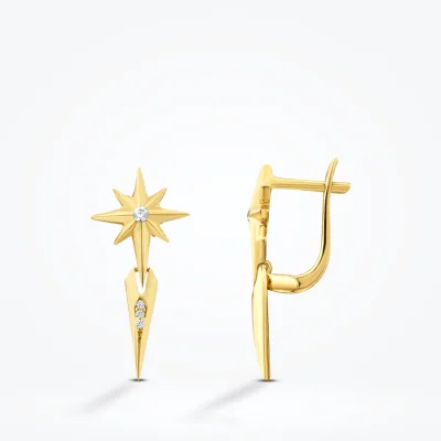 Altın Kuzey Yıldızı Küpe - 1