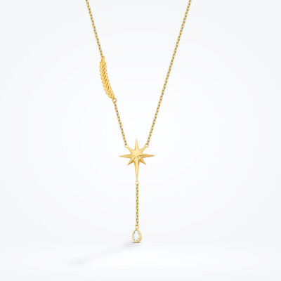 Altın Kuzey Yıldızı Trend Kolye - 1