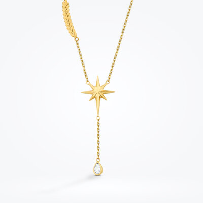 Altın Kuzey Yıldızı Trend Kolye - 2