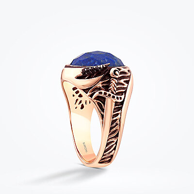 Altın Lapis Lazuli Erkek Yüzük - 2