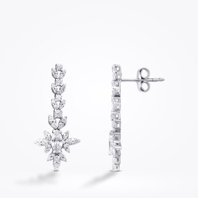 Altın Markiz Taşlı Küpe - Baroni Diamond (1)