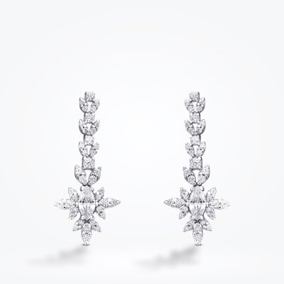 Altın Markiz Taşlı Küpe - 1