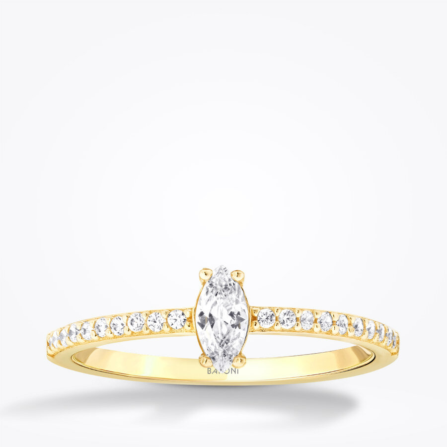 Altın Markiz Tektaş Yüzük - Baroni Diamond