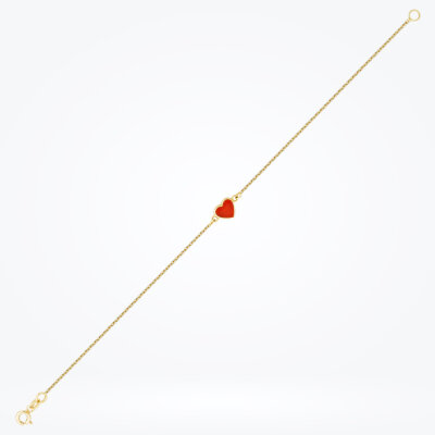 Altın Mineli Kalp Bileklik - 1