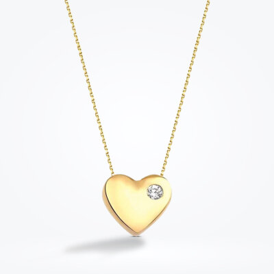 Altın Minimal Kalp Kolye - 2