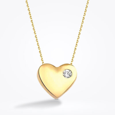 Altın Minimal Kalp Kolye - 1