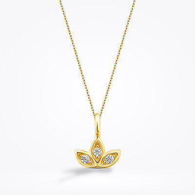 Altın Minimal Lotus Kolye - 1