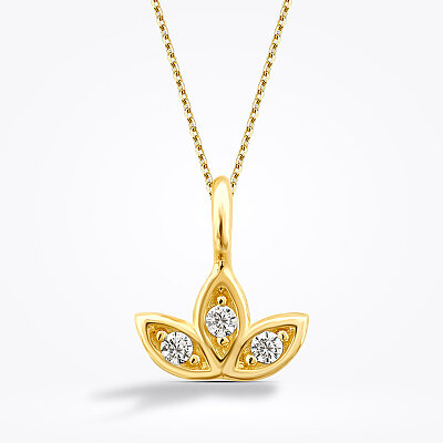 Altın Minimal Lotus Kolye - 2