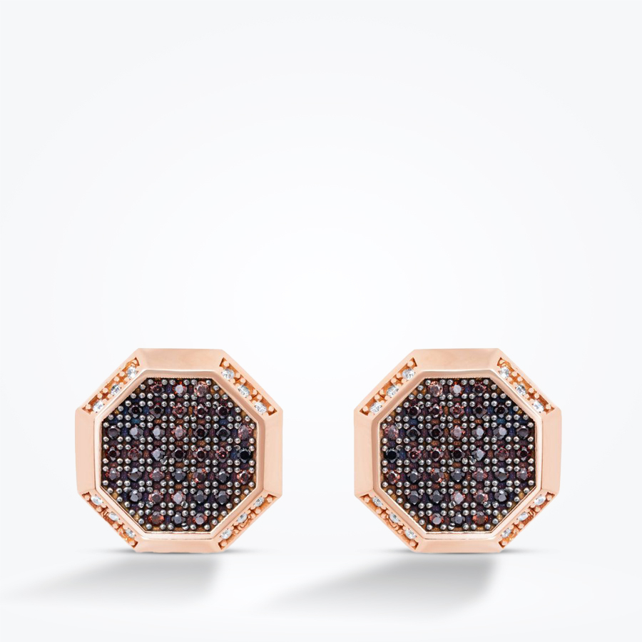 Altın Octa Kol Düğmesi - Baroni Diamond