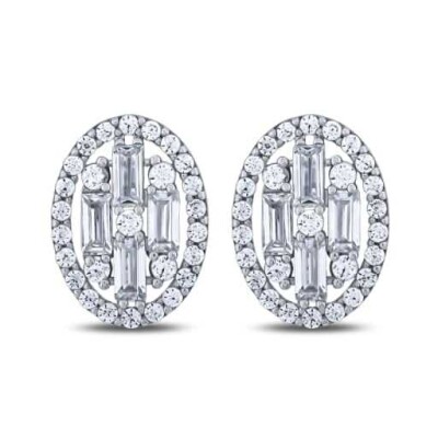 Altın Oval Baget Küpe - Baroni Diamond (1)