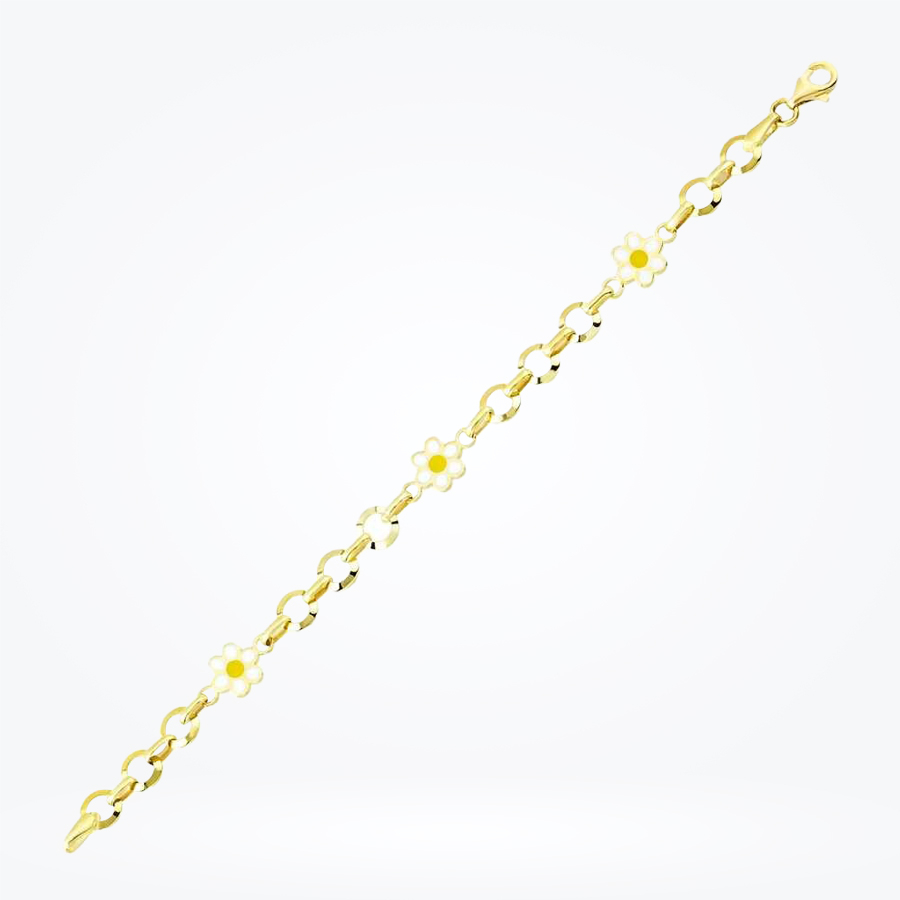 Altın Papatya Çocuk Bileklik - Baroni Diamond