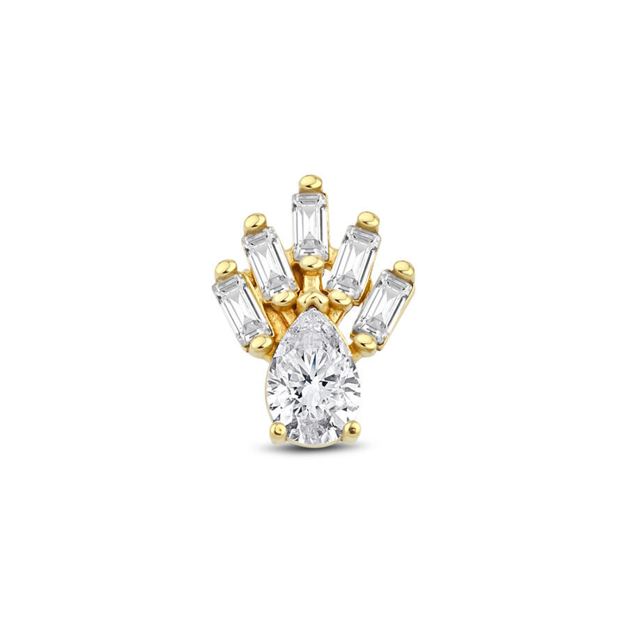 Altın Taşlı Pati Tragus Küpe - Baroni Diamond