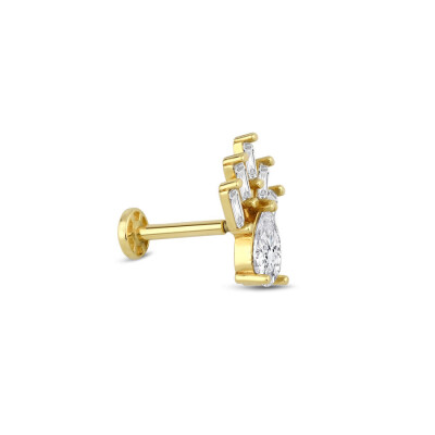 Altın Taşlı Pati Tragus Küpe - Baroni Diamond (1)