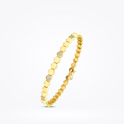 Altın Petek Taşlı Kelepçe - Baroni Diamond (1)