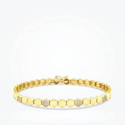 Altın Petek Taşlı Kelepçe - 1