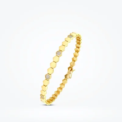 Altın Petek Taşlı Kelepçe - 2