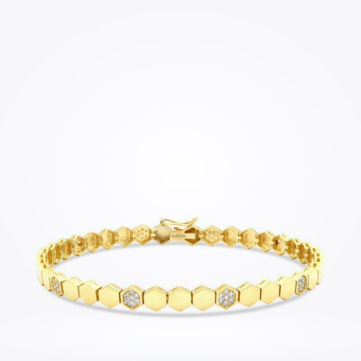 Altın Petek Taşlı Kelepçe - 1