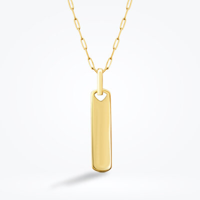 Altın Plaka Erkek Kolye - 1