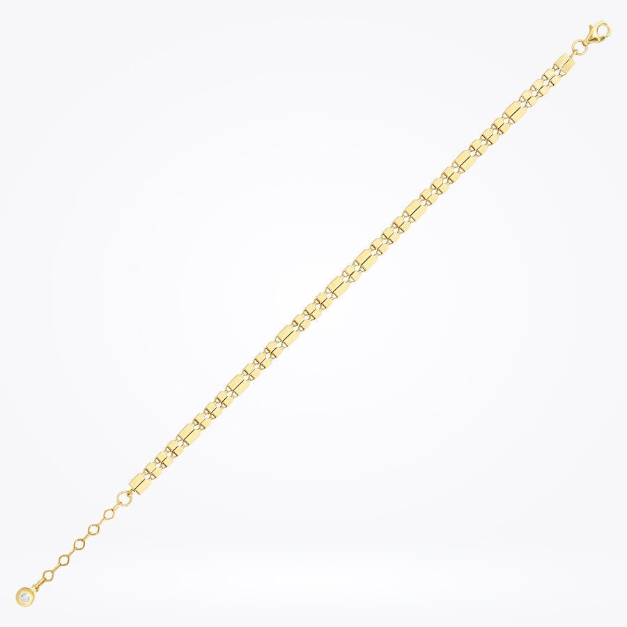 Altın Pul Desenli Bileklik - Baroni Diamond