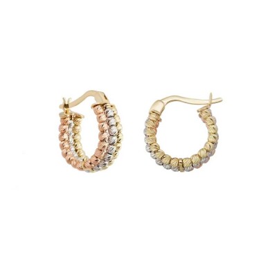 Altın Renkli Halka Küpe - Baroni Diamond (1)