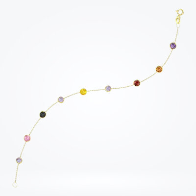 Altın Renkli Taşlı Bileklik - 1