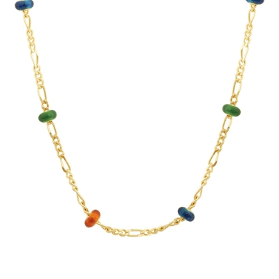 Altın Renkli Taşlı Zincir Kolye - Baroni Diamond (1)