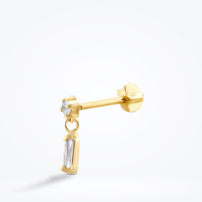 Altın Sallantılı Baget Tragus Küpe - Baroni Diamond (1)