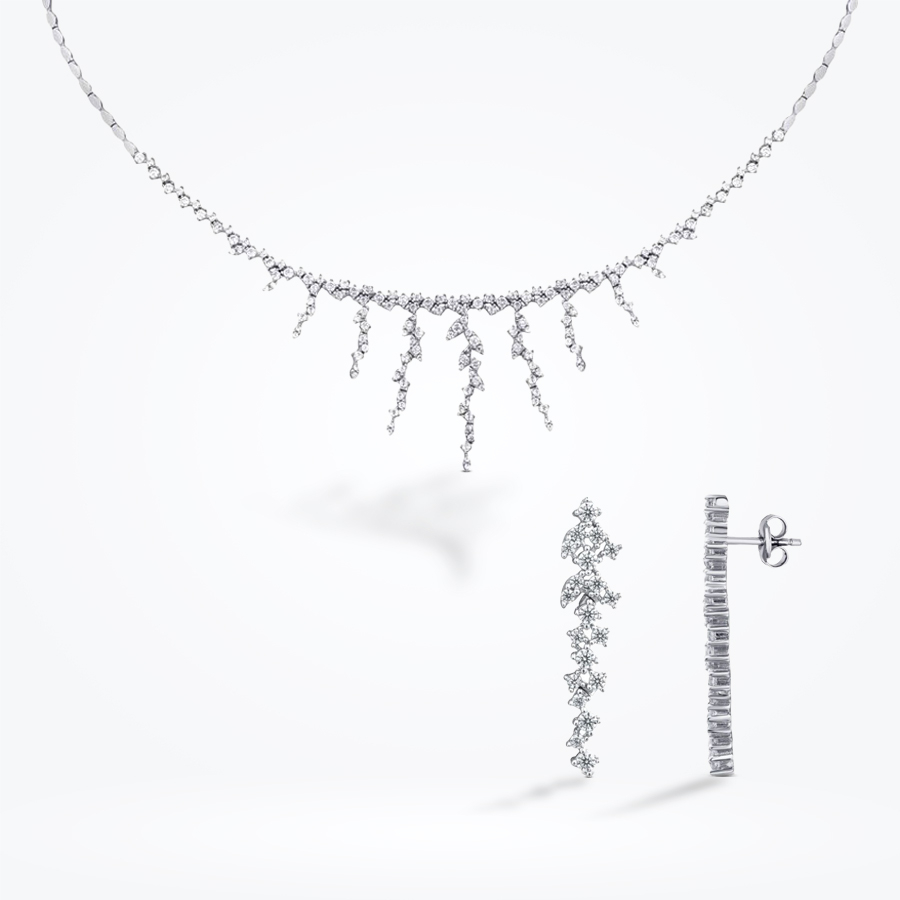 Altın Sallantılı Taşlı Set - Baroni Diamond