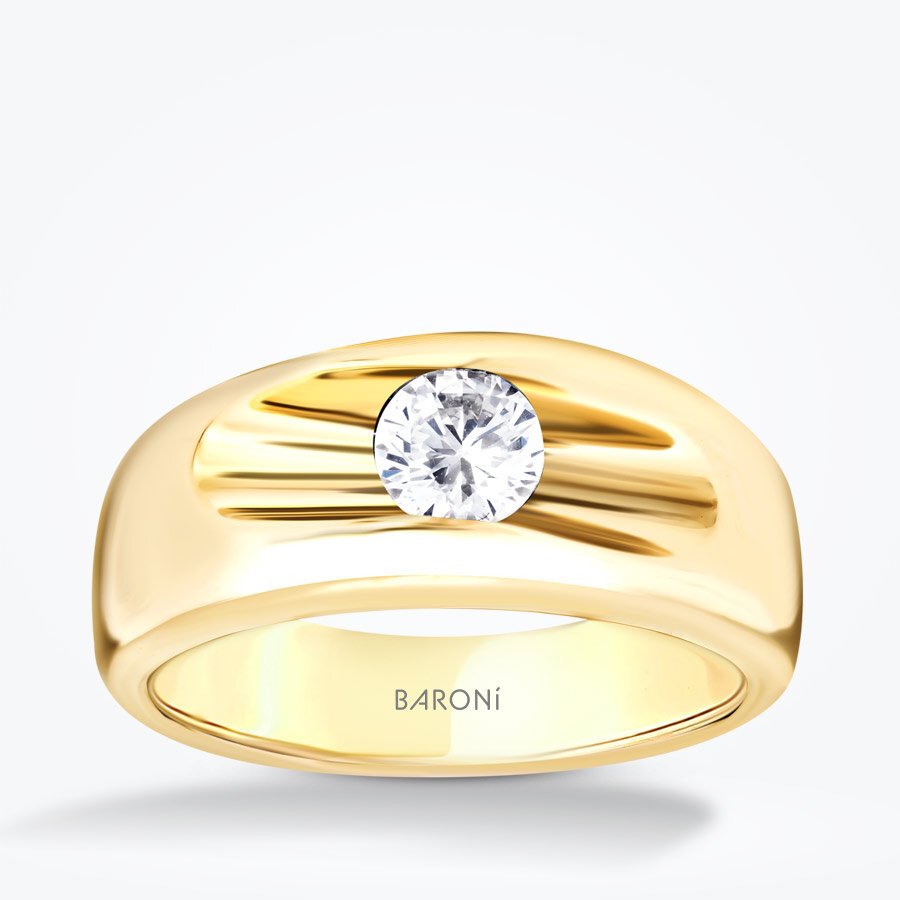 Altın Şekilli Taşlı Yüzük - Baroni Diamond