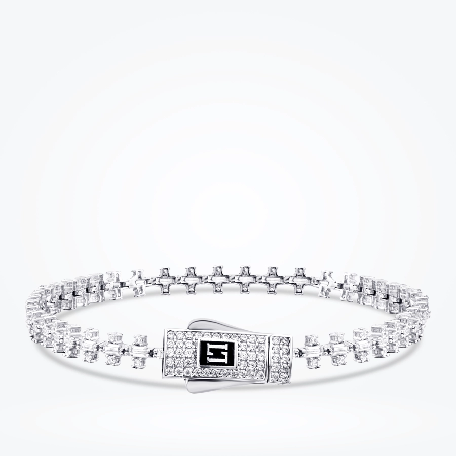 Altın Sıra Taşlı Baget Bileklik - 1