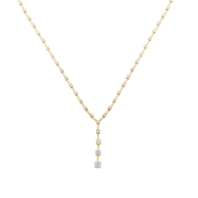 Altın Sıra Taşlı Kolye - Baroni Diamond (1)