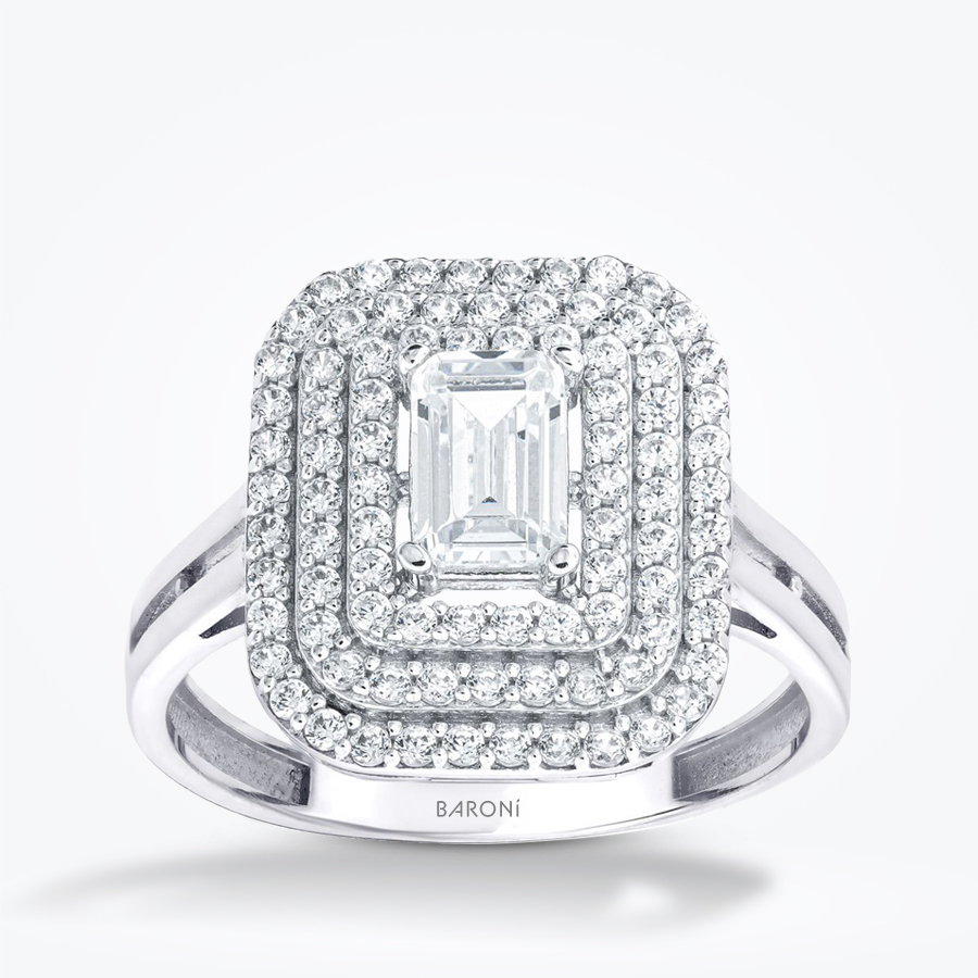 Altın Sıralı Baget Yüzük - Baroni Diamond