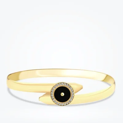 Altın Siyah Mineli Kelepçe - 1