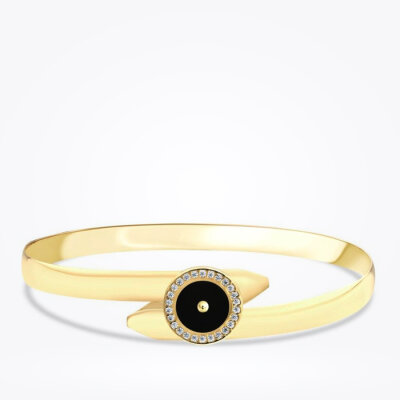 Altın Siyah Mineli Kelepçe - 1