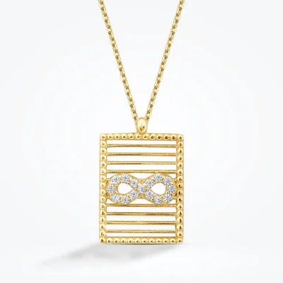 Altın Sonsuzluk Taşlı Plaka Kolye - Baroni Diamond (1)