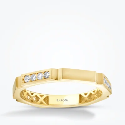 Altın Taş Detaylı Trend Yüzük - 1