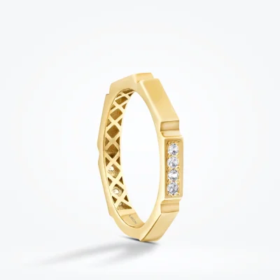 Altın Taş Detaylı Trend Yüzük - 2