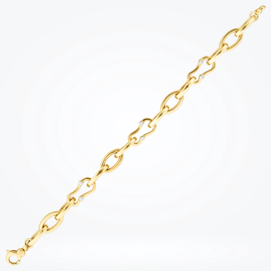 Altın Taş Detaylı Zincir Bileklik - 1