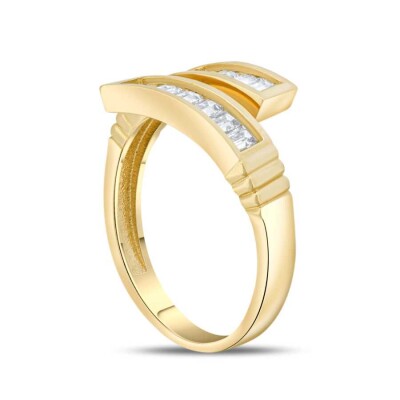 Altın Baget Taşlı Ayrık Yüzük - Baroni Diamond (1)