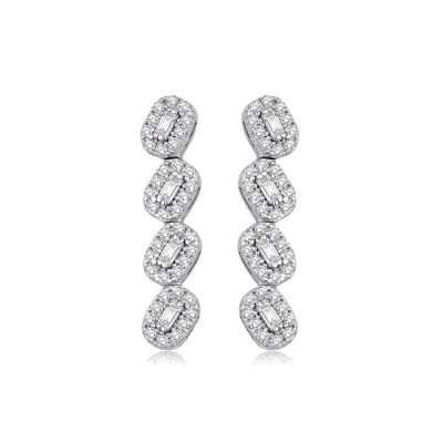 Altın Baget Trend Küpe - Baroni Diamond (1)