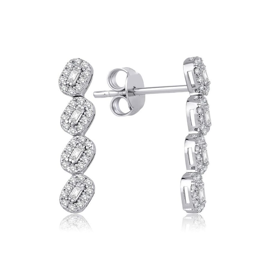 Altın Baget Trend Küpe - Baroni Diamond