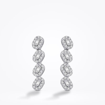 Altın Baget Trend Küpe - Baroni Diamond (1)