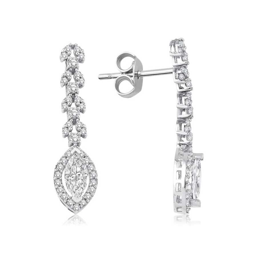 Altın Markiz Trend Küpe - Baroni Diamond