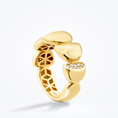 Altın Taşlı Bombeli Trend Yüzük - 2