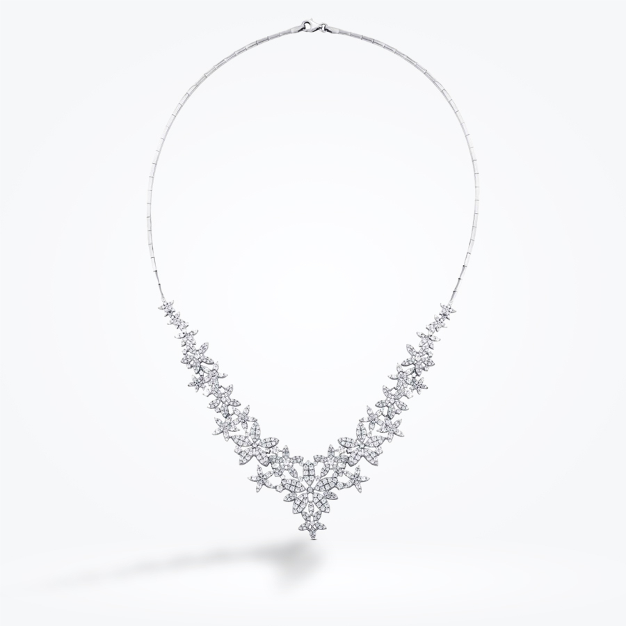 Altın Taşlı Çiçek Gerdanlık - Baroni Diamond