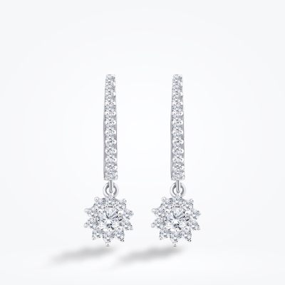 Altın Taşlı Çiçek Küpe - Baroni Diamond (1)