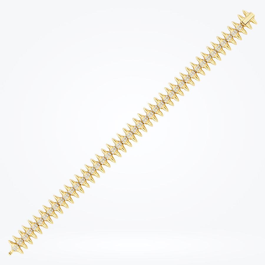 Altın Taşlı Çivi Bileklik - Baroni Diamond