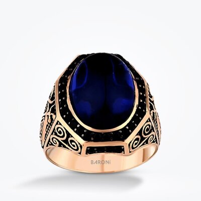 Altın Taşlı Erkek Yüzük - 1